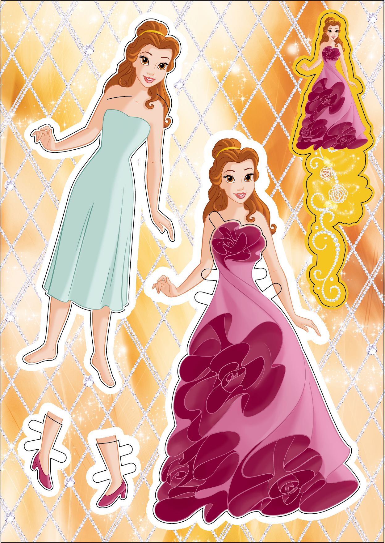 迪士尼公主 玩美紙娃娃-浪漫項鍊換裝書